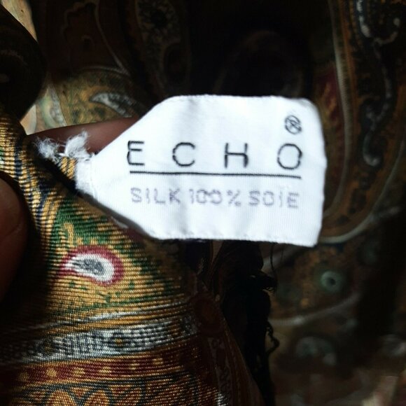 Echo 100% Silk Scarf 16 by 72 inch Long Scarf - Picture 3 of 3